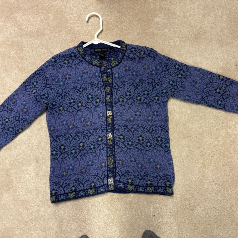 Gorgeous Nomadic Traders Hand Knit Button Down Sw… - image 4